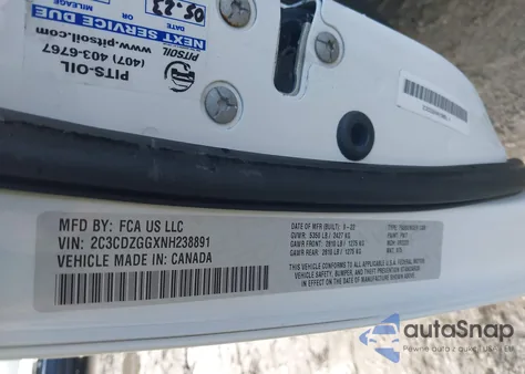 2022 Dodge Challenger Sxt Awd z USA, uszkodzony, nr VIN 2C3CDZGGXNH238891